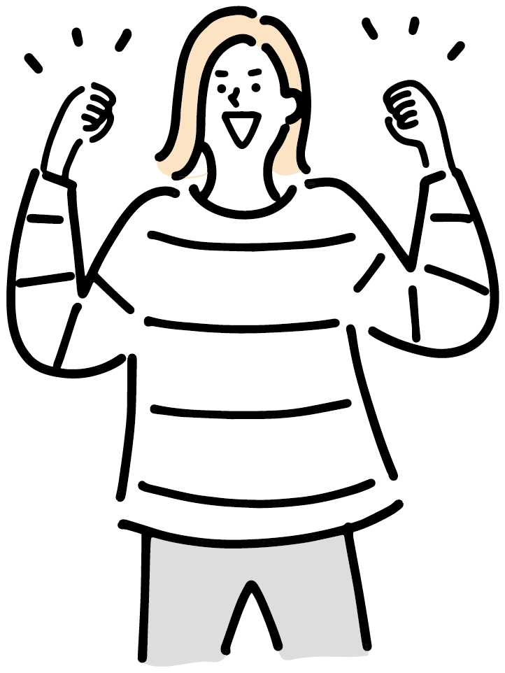 自信を持って働く女性のイラスト